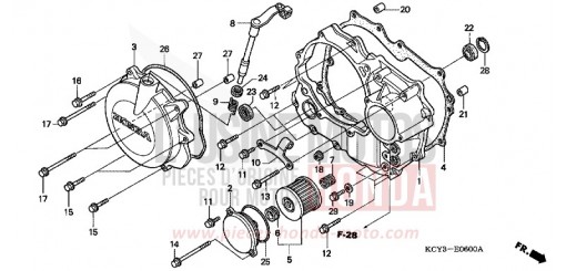 PANNEAU CARTER-MOTEUR D. XR400R3 de 2003